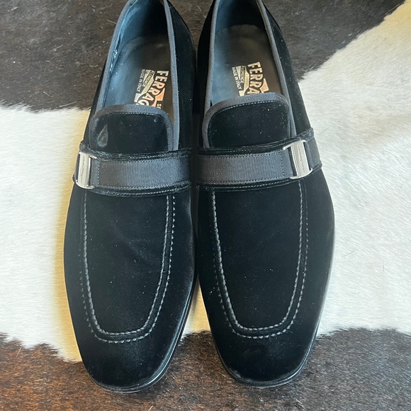 Salvatore Ferragamo Men’s Black Velvet Loafer